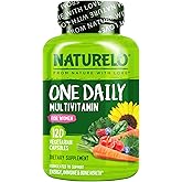 NATURELO One Daily Multivitamin for Women w/Vitamin B12, 120 Ct, Energy Support, Whole Food Daily Women Multivitamin Supplement, Nourish Hair/Skin/Nail, Non-GMO, No Soy, Gluten Free, 4 Month Supply