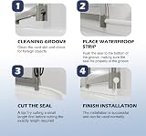 HNNHOME Soft Shower Screen Seal Strip White 1.2 Meter Folding Door Rubber view 5