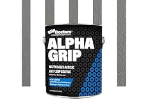 SLIP DOCTORS Alpha Grip Non-Slip Paint for Concrete & Asphalt – Non-Skid Coating Ideal for Striping Parking Lots, Playgrounds & Pavements (Medium Gray, 1 Gallon)