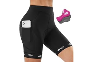 IUGA Padded Bike Shorts Women 4D Breathable Womens Cycling Shorts with Padding Mountain Biking Shorts with Pockets