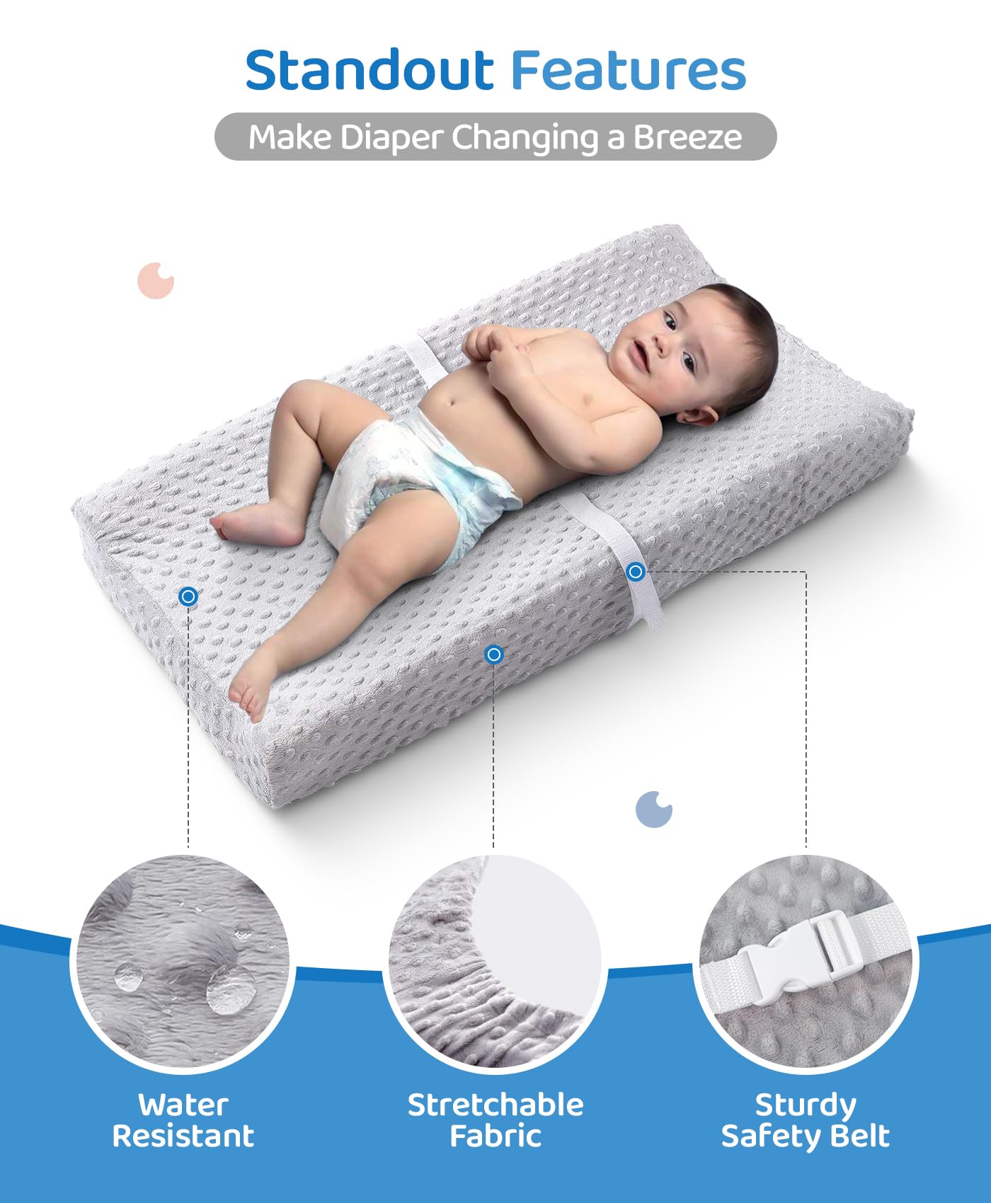 LOONAH Compact Small Changing Pad with Cover - 27