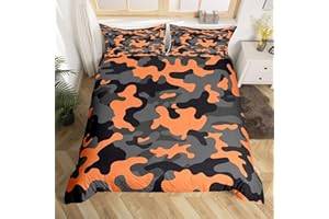 Feelyou Army Camouflage Bedding Set Teens Camo Duvet Cover Set for Kids Boys Girls Colorful Pattern Decor Comforter Cover Ora