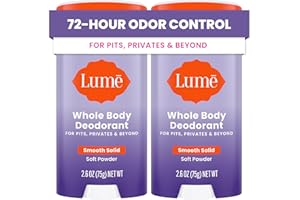 Lume Whole Body Deodorant - Smooth Solid Stick - 72 Hour Odor Control - Aluminum Free, Baking Soda Free and Skin Safe - 2.6 O