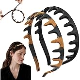rytopt Zig Zag Headbands, 2Pcs Headbands for Women, 2026 New Silicone U Shape Fashion Hair Headband, Reversible Headband with Teeth, valentines Day Gifts Prepared for Women