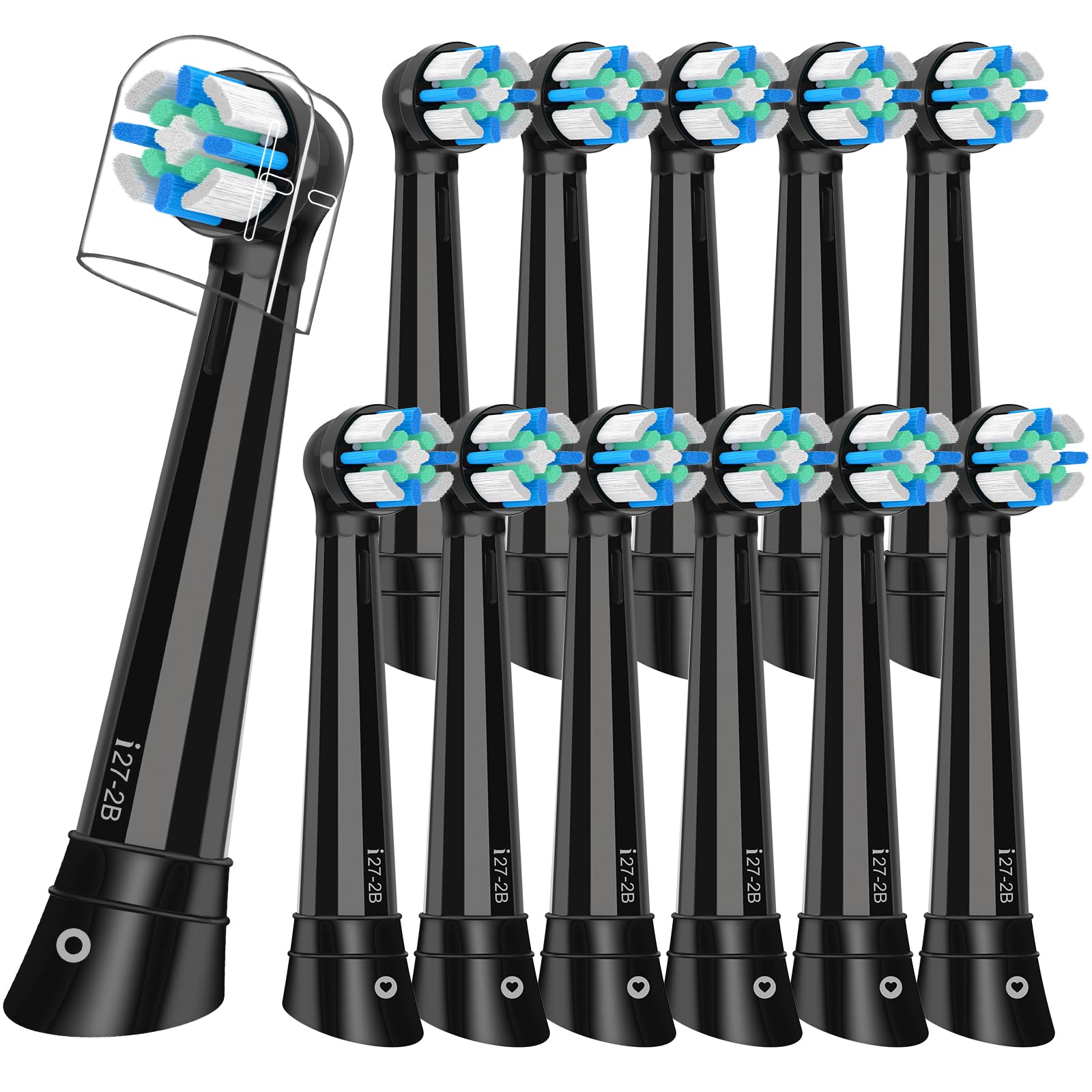 Photo 1 of 12PCS Replacement Toothbrush Heads Compatible with Oral B iO Series 2/3/4/5/6/7/8/9/10 Electric Toothbrush,Round Brush Heads for Gentle Gum Care & Deep Cleaning,Black