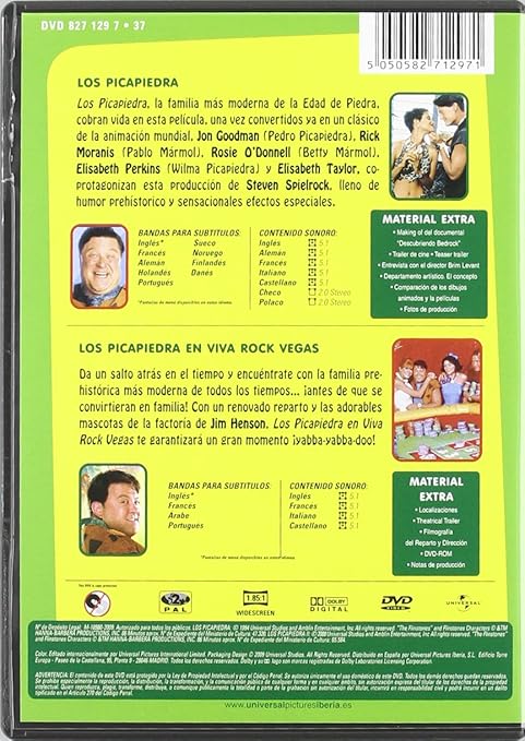 Amazon Com Pack Los Picapiedra 1 2 Import Movie European Format Zone 2 2009 John Goodman Rick Moranis Rosi Movies Tv