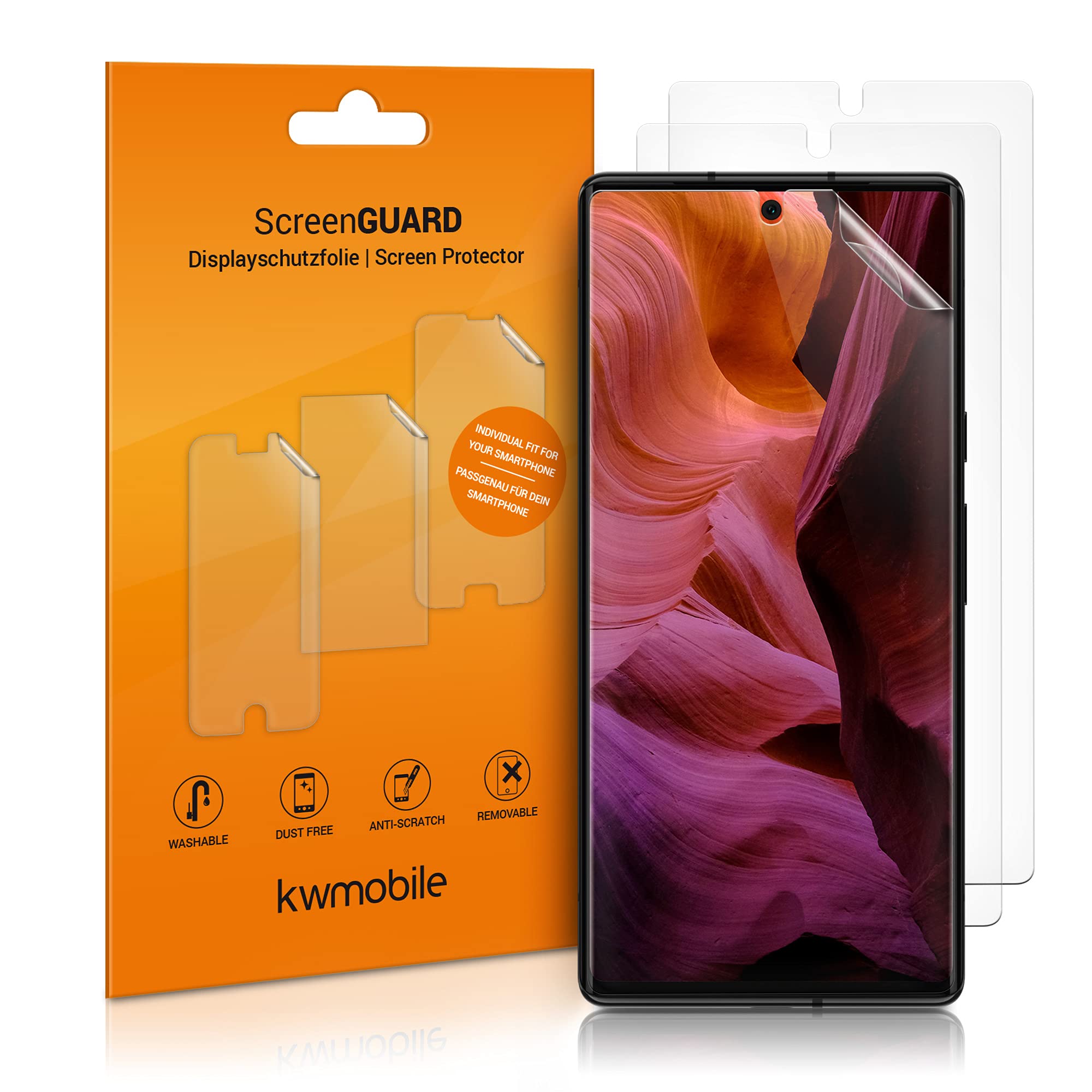 kwmobile Screen Protectors Compatible with Google Pixel 6 Screen Protector - 3x Ultra-Clear Transparent Phone Films