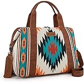Wrangler Duffel Bag for Women Large Travel Weekender Bag Designer Aztec Carry On Bags, Beige