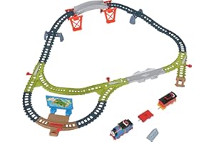 ​Thomas & Friends Toy Train Set Talking Thomas & Brake Car Bruno Track Playset with Phrases & Sounds for Preschool Kids Ages 3+ Years