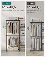 SONGMICS Freestanding Wardrobe Taupe 43x124x182 cm RYG026R02 view 4