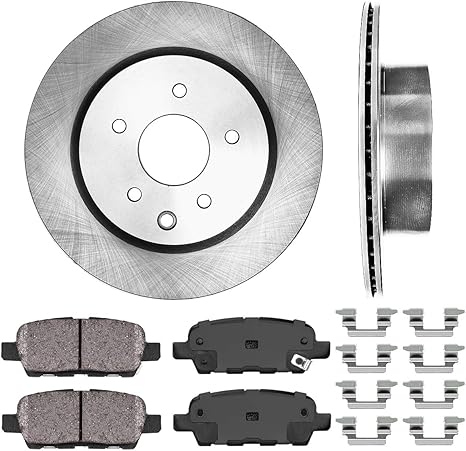 Amazon Crk リア308 Mm プレミアム Oe 5 ラグ 2 ブレーキディスクローター 4 セラミックブレーキパッド クリップ ブレーキパーツ 車 バイク