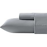 Nautica- Queen Sheet Set, Deep Pocket Fitted Sheet and Pillowcase Set, Casual Bedding Set (Solid Grey, Queen)