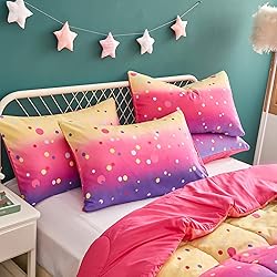 Yogeneg Colorful Polka Dots Kids Comforter Sets