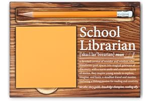 MFOMFO School Librarian Thank You Gifts for Women, School Librarian Appreciation Gifts for Women, Birthday Gifts for Book Lover Bookworm,Librarian Gift Ideas Office Self-Stick Note Pad Holders-LBB22
