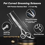 CIICII 7 Inch Dog Grooming Scissors Kit with Safety Round Tip (Silver) view 3