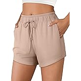 ANRABESS Womens Sweat Shorts 2026 Summer Workout Running Casual Soft High Waist Drawstring Lounge Shorts with Pockets