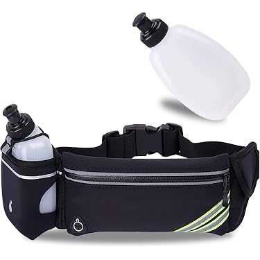 Vidéos sur Quel est Ceinture de course avec bouteille d'eau, pack de taille de fitness, sangles réfléchissantes ajustables Wyz19770