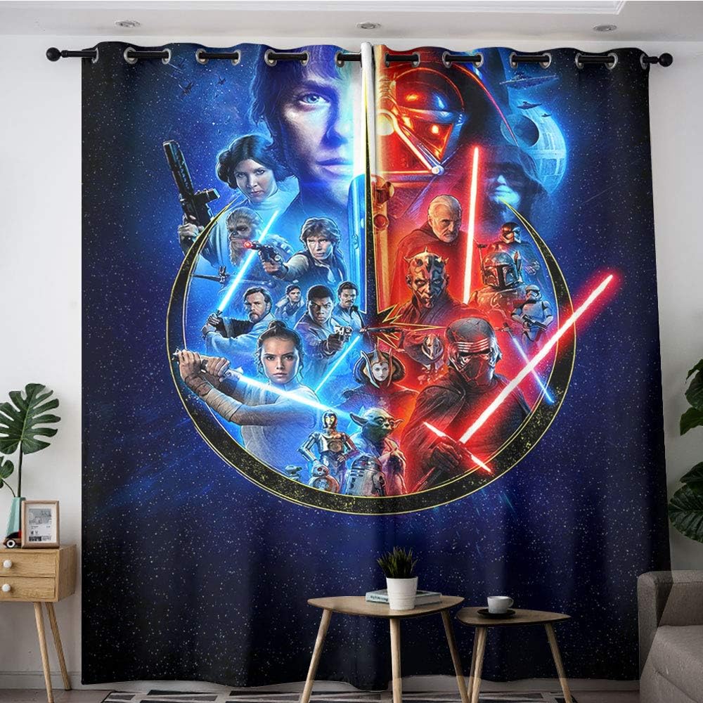 ZhiHdecor StarWars Kids curtain 72"x96"（183x245 cm） Lightsaber Force Awakens Customized