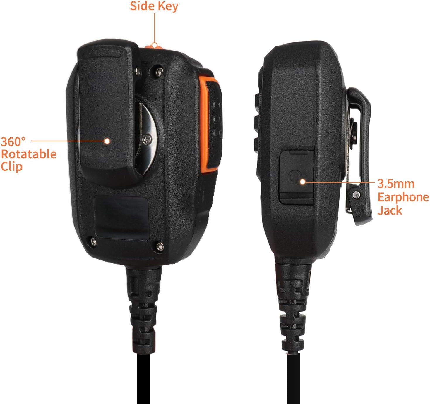 Radioddity RS22 Remote Speaker Mic, Compatible with Baofeng TYT WouXun Kenwood Two Way Radio Walkie Talkie Transceiver - Image 4