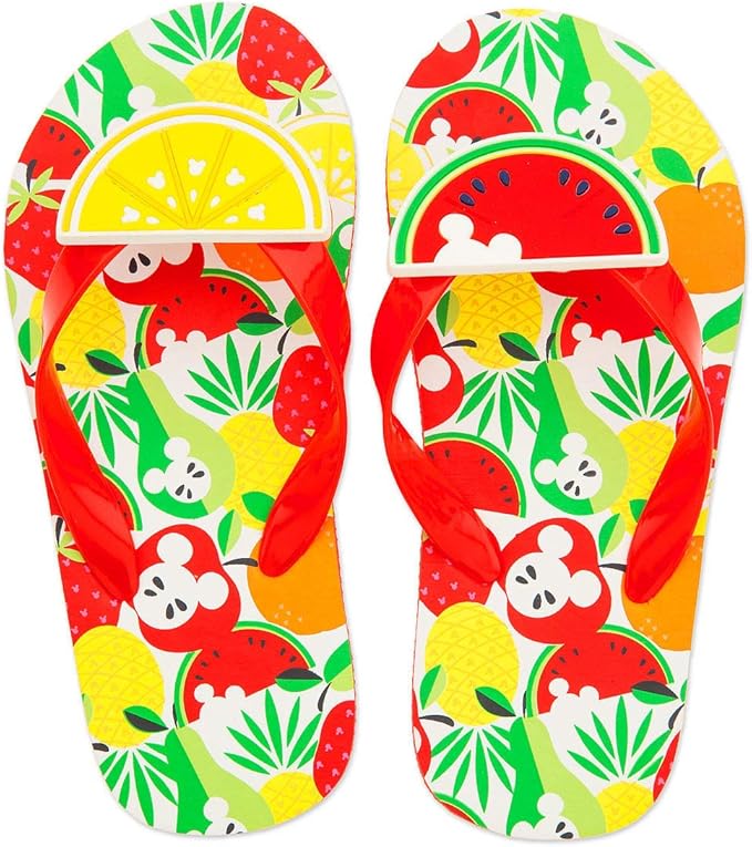 Amazon Co Jp ミッキー マウス スイカ レモン フールツ柄 ビーチ サンダル ｕｓディズニーストア 並行輸入品 ディズニー 水着 14 15 ｕｓサイズ7 8 かかとにゴムストラップ付き 服 ファッション小物