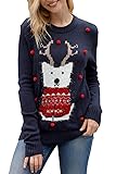 Pink Queen Women's Ugly Christmas Xmas Pullover