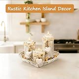 GoMaihe Tealight Candle Holders with Tray 3-Piece Wood Set Heart view 8
