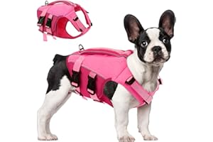 ASENKU Dog Life Jacket - Pet Safety Vest for Swimming & Boating, Shark Life Jacket with Floatation, Dog Lifesavers Swimsuits for Small Medium Large Dogs (Pink, XS)