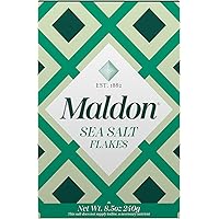 Maldon Salt, Sea Salt Flakes, 8.5 oz (240 g), Kosher, Natural, Handcrafted, Gourmet, Pyramid Crystals (Packaging May vary)