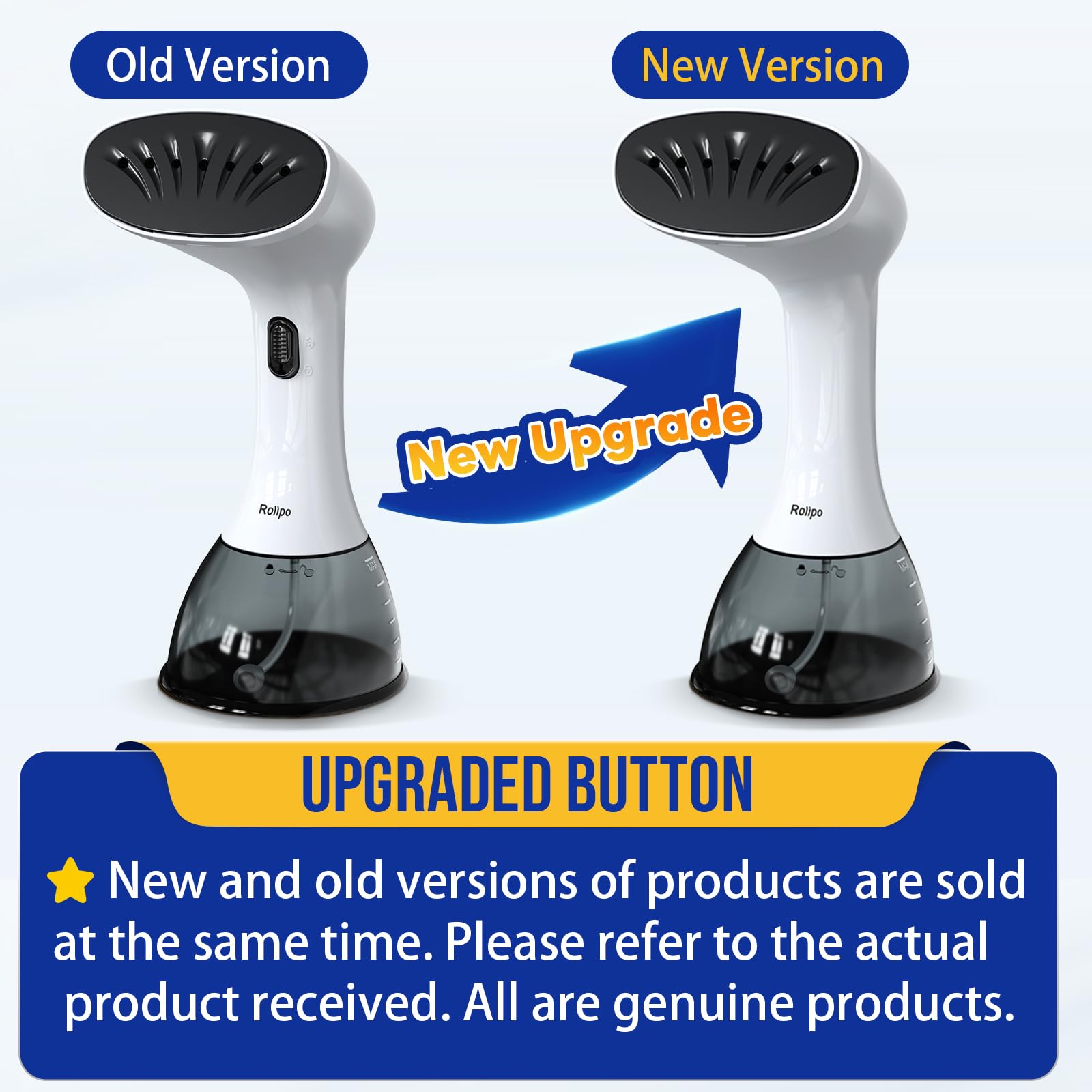 Rolipo Steamer for Clothes 1350W, Clothes Steamer for Home, Office, Travel, Upgraded 400ML Large Capacity Water Tank, Wrinkle Remover