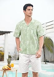 Men's Hawaiian Floral Shirts Cotton Short Sleeve