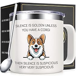 Lifecapido Corgi Gifts for Corgi Lovers, Silence is