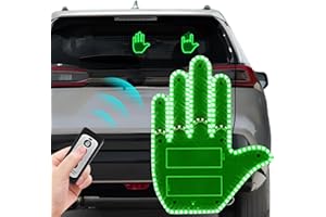 KEEPDONE Glohand for Car, Glo Hand Light, Road Rage Led Sign for Car Window, Glow Road Hand Gesture, Light Up Hand with Remote, Funny Car Accessories Gifts (Green)