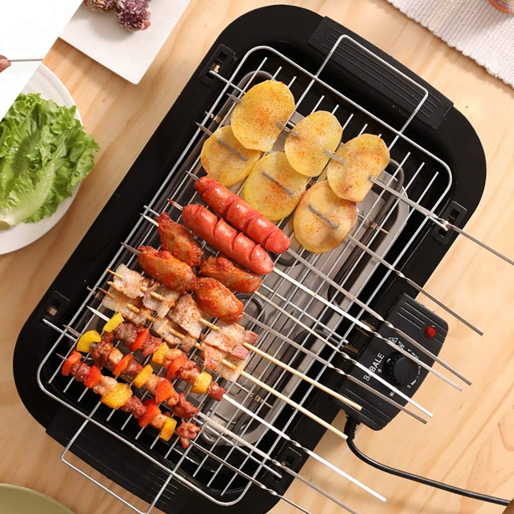 review Smokeless Grill with Water Tray, Adjustable Temperature, Black
