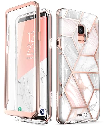 i-Blason Hülle Kompatibel für Samsung Galaxy S9 Glitzer 360 Grad Handyhülle Bumper Case Glänzend Schutzhülle Full Cover [Cosm