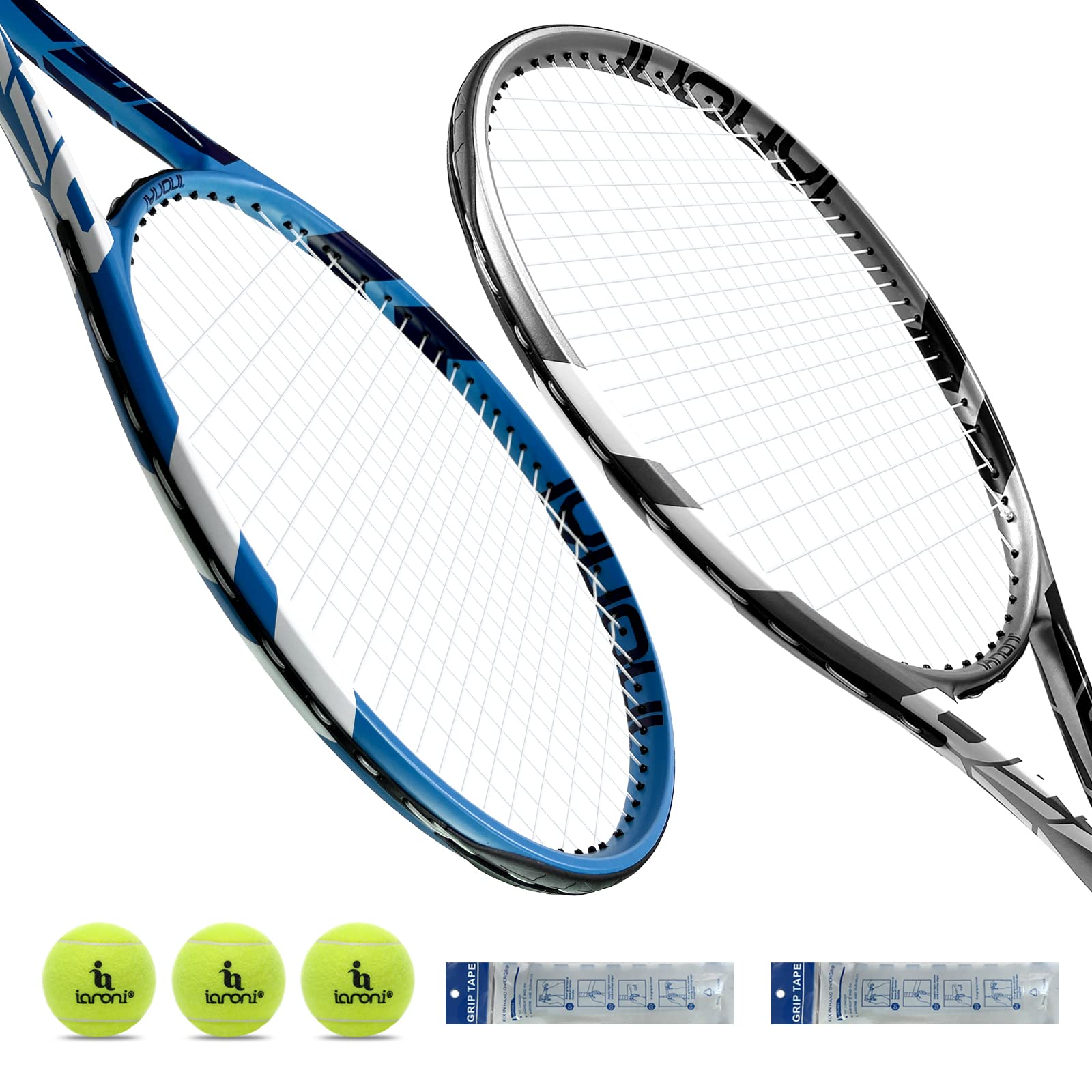 Two Grip Racket Mua Tennis Rackets for Adults, Pre-Strung 27 Inch Tennis Racquets-2 ...