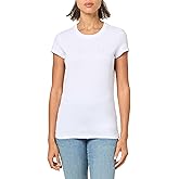 Armani Exchange Womens Sparkle Logo Cotton T-Shirt