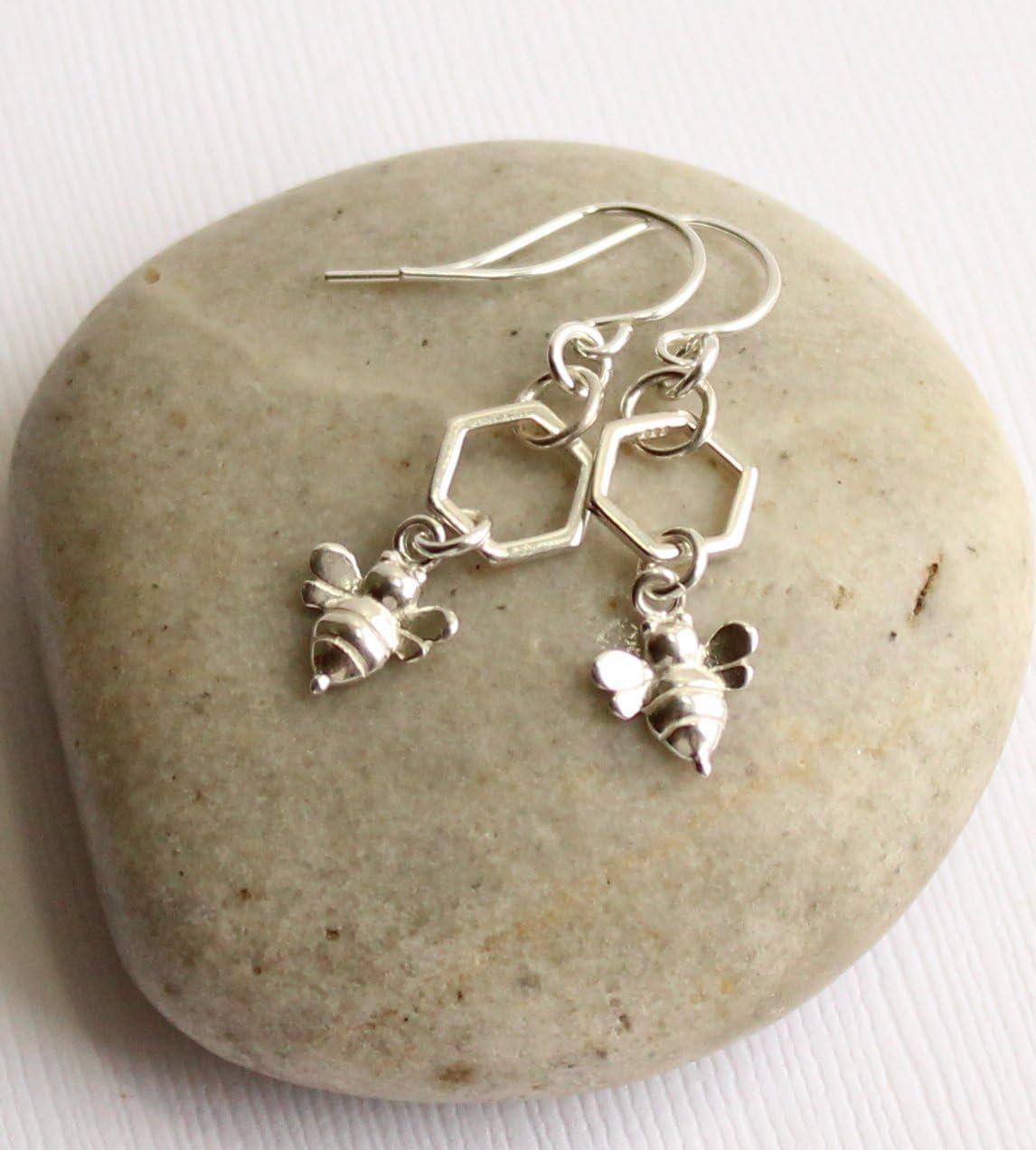 Sterling Silver Mod Baby Honey Bee Earrings