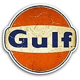 2 (Pieces) 3" and 5" Gulf Sticker, Waterproof Vinyl Decals for Many Purpose Like Cars, Trucks, Laptops, Phones, Windows and More