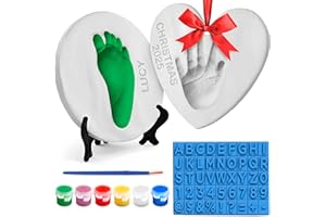 CASTING KEEPSAKES Baby Footprint Hand Print Ornament Making Kit - Baby First Christmas Ornament 2025 (Paint Set Included) Christmas Keepsake Maker