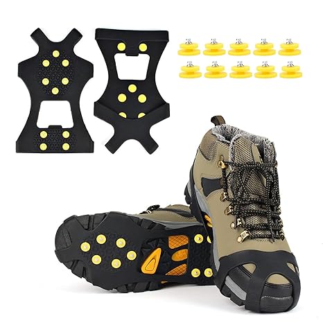 EONPOW Schuh Spikes 1 Paar Schuhspikes Schuhkralle Schuhkrallen EIS Spikes Shoe Spikes Anti Rutsch Sohle EIS Schneekette für 
