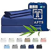 Tafts Queen Sheets Set, Pure 100% Viscose derived from Bamboo Bed Sheets Set, Luxuriously Soft, Silky, Cooling Sheets, Double Stitched, Lifetime Quality Promise (Navy)