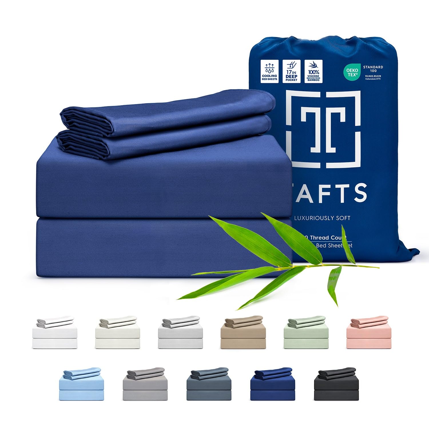 Tafts Cali-King Sheets Set, Pure 100% Viscose
