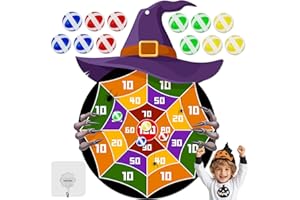 MDCGFOD Halloween Dart Board for Kids' Games & Decorations - Witch Hat Party Favor, Indoor/Outdoor Party Games & Treats