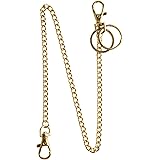 Wallet Chain, Teskyer 18" Gold Keychain with Both Ends Lobster Clasps and Extra 2 Rings for Keys, Wallet, Jeans Pants, Belt L