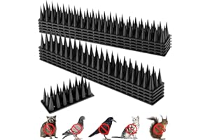 AQJBH Bird Spikes, 20 Pack Bird Squirrel Raccoon Pigeon Cat Animal Deterrent Spikes for Outside Anti Bird Defender Spikes Outdoor to Keep Birds Away