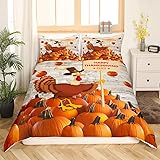 Cartoon Turkey Bedding Set Kids Fall Pumpkin