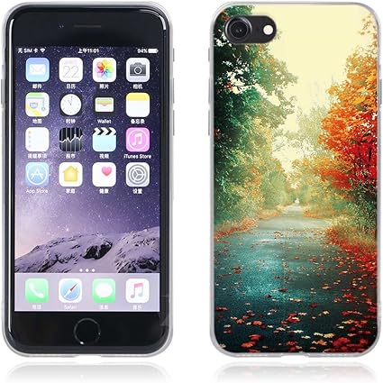Amazon Iphone8 ケース Iphone7 ケース Dikasi ソフトカバー Tpu 落葉の道 Qi 充電 対応 落下 衝撃 吸収 おしゃれ かっこいい アイフォン 8 7 用 耐衝撃カバー Iphone8 Iphone7 落葉の道