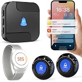 CallToU Wi-Fi Caregiver Call Button Emergency Alert System for Seniors | APP Emergency Alert, 20 Ringtone,5 volume levels, Patients/Disabled Monitoring,Fall Help System for Seniors