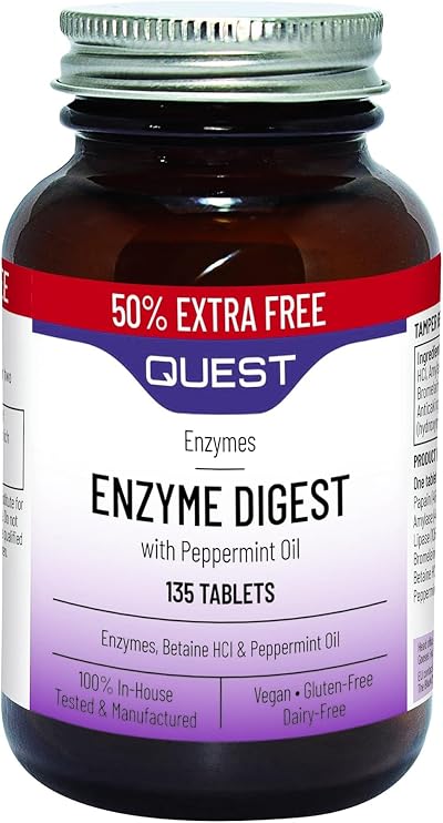 Quest Enzyme Digest With Peppermint Oil & Betaine Vegan 135 Tablets