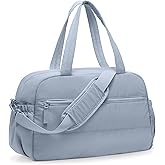 Gym Bag for Women, Travel Duffle Bags with Wet Pocket, Lightweight Carry on Bag Overnight Weekender Duffel Bag, Water Resistant (Haze Blue)